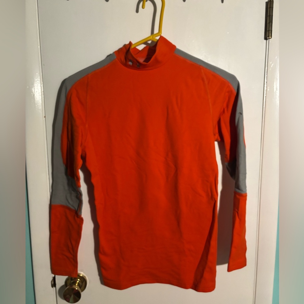 Orange and Gray Thermal Long Sleeve Shirt